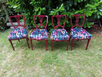 Set of four Edwardian dining chairs