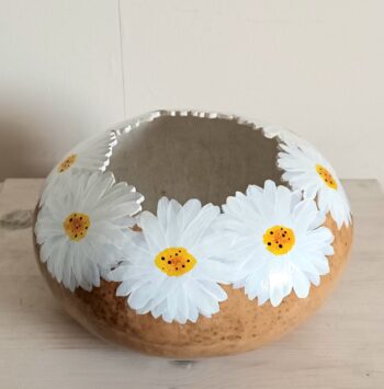 Decorative Daisy Gourd Bowl