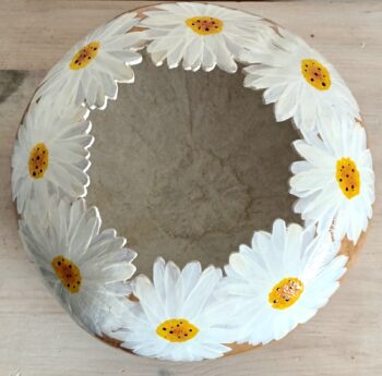 Decorative Daisy Gourd Bowl - Image 2