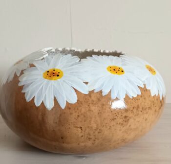 Decorative Daisy Gourd Bowl - Image 3