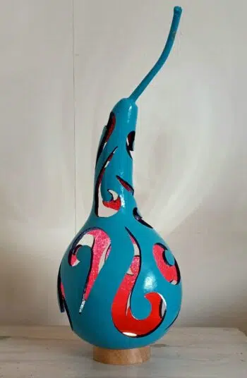 Blue Swirl Gourd Lamp