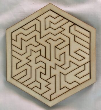 Hexagonal Geometric Wooden Tray Puzzle - Image 2