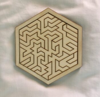 Hexagonal Geometric Wooden Tray Puzzle