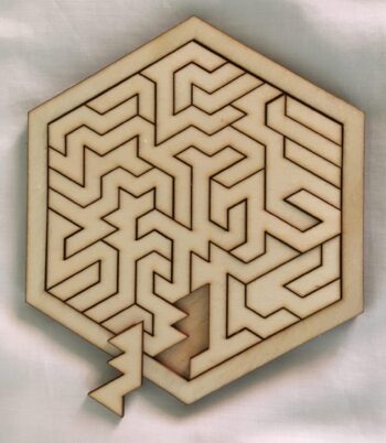 Hexagonal Geometric Wooden Tray Puzzle - Image 4