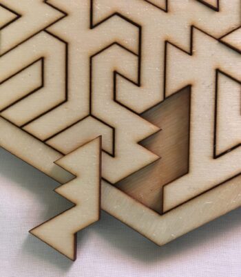 Hexagonal Geometric Wooden Tray Puzzle - Image 6