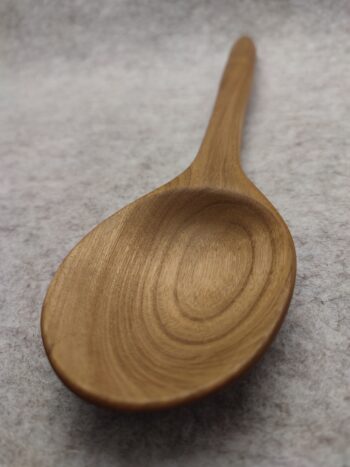 Hand carved Cherry wood cooking spoon, Made in Wales