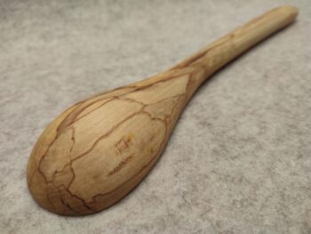 Hand carved Spalted Sycamore wood cooking spoon, Made in Wales - Image 2