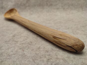 Hand carved Spalted Sycamore wood cooking spoon, Made in Wales - Image 3