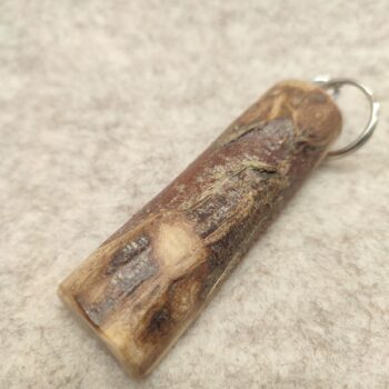 Moon, star & clouds themed Pyrography Keyring made from Willow wood, handmade in Wales - Image 4