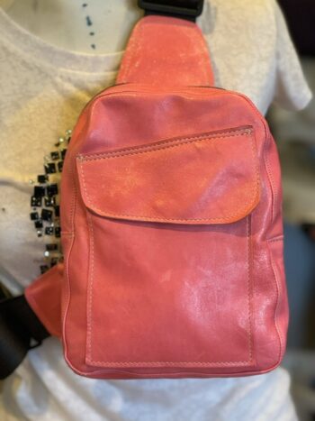 New Leather Sling Bag - Bubblegum Pink Glitter