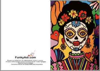 Set of 3 A6 Sugar Skull Themed Cards - Image 3