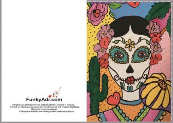 Set of 3 A6 Sugar Skull Themed Cards - Image 2