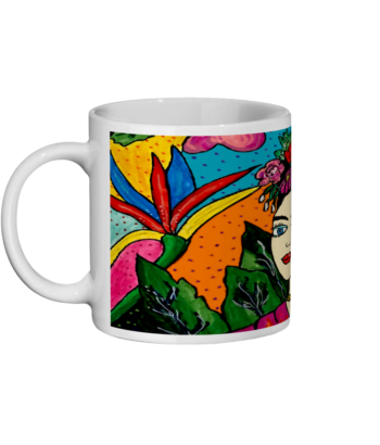 Frida Parrot Ceramic Mug and Coaster set - Image 2