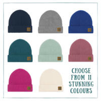 A picture showing different colour choices of fisherman beanie hats.