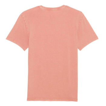 The back of a plain pink t-shirt.