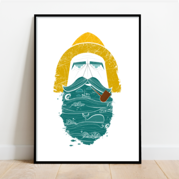 Fisherman's beard, retro print