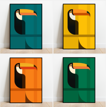 Toucan in the trees, bird print (4 colours available)