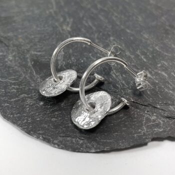 Sterling Silver Rai hoop earrings - Image 2