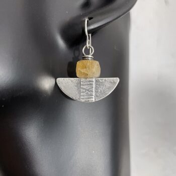 Sterling silver and citrine blade earrings - Image 4