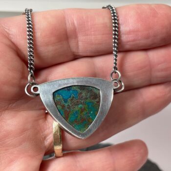 Sterling silver and Azurite Chrysocolla pendant necklace - Image 4