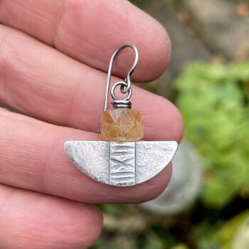 Sterling silver and citrine blade earrings - Image 3