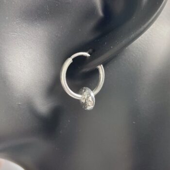 Sterling silver nugget hoop earrings - Image 4