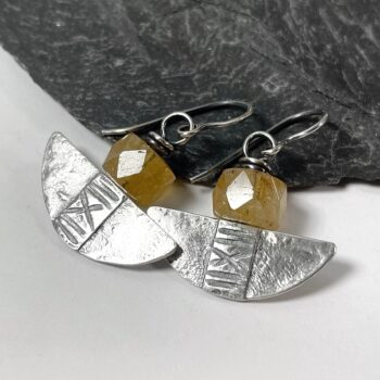 Sterling silver and citrine blade earrings - Image 2