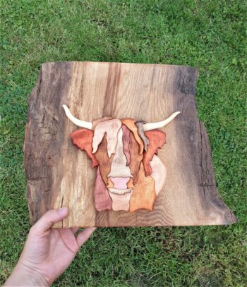 Highland Cow: Original wall art handcrafted from Scottish hardwoods - Image 4