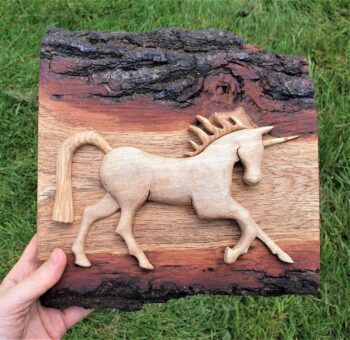 Unicorn: Original wall art handcrafted from Scottish hardwoods