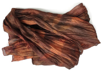 Autumn Glow Silk Crinkle Scarf - Image 2