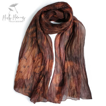 Autumn Glow Silk Crinkle Scarf