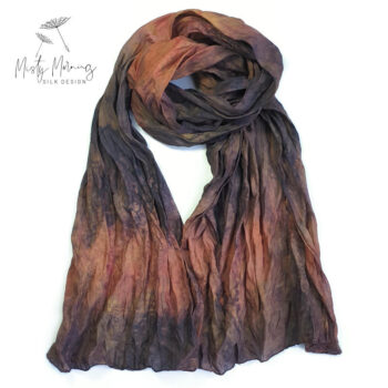 Chocolate & Honey Silk Crinkle Scarf