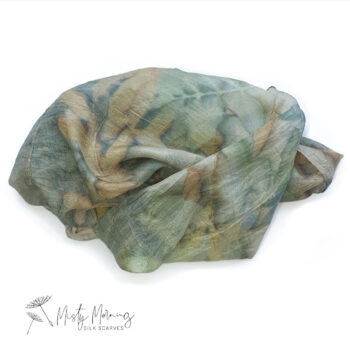 Eucalyptus & Fern In Soft Green Silk Scarf - Image 2