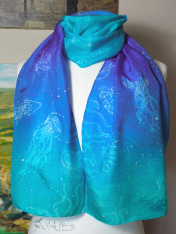 Jellyfish - Hand Dyed Silk Scarf - Image 2