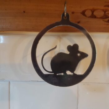 Metal Mouse in a disc - Door hanger