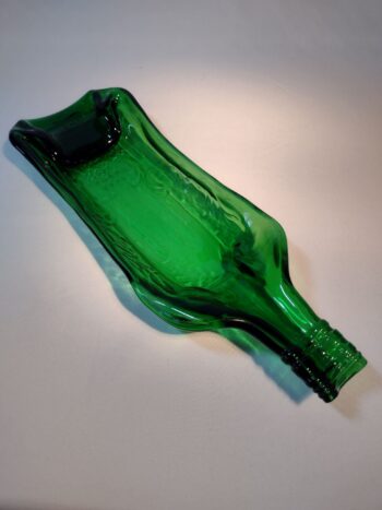 Handmade recycled slumped gin bottle serving dish - serving platter, trinket dish, spoon rest - Image 2