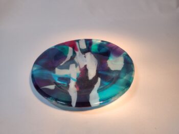 Blue cast glass plate