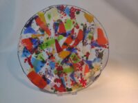 Colourful glass plate