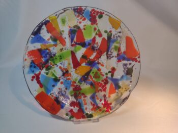 Colourful glass plate