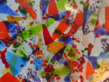 Multicoloured fused glass decorative plate - colour splash - colourful plate - Image 5