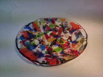 Colourful glass plate