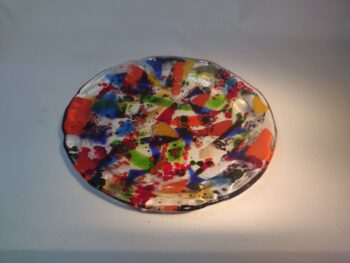 Colourful glass plate