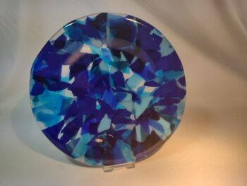 Blue glass plate