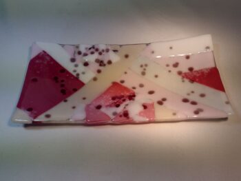 Pink glass plate