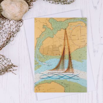 Mersea Island Sailing Boat Greetings Card