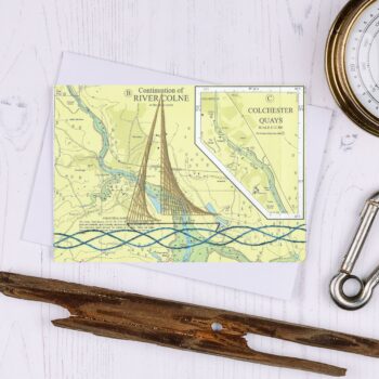 Colchester Wivenhoe Sailing Boat Greetings Card