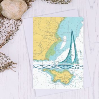 Tenby Sailing Boat Greetings Card