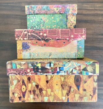 Gustav Klimt: 3 Nesting Decoupaged Trinket boxes - Image 4