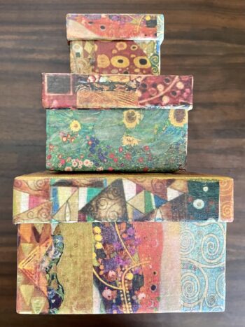 Gustav Klimt: 3 Nesting Decoupaged Trinket boxes - Image 3