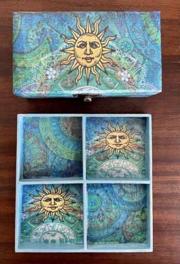 Boho Decoupaged jewellery box and ring tray set - Image 3